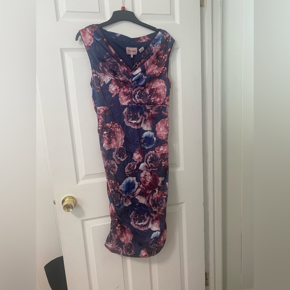 Phase eight -Floral Sleeveless Dress - Pink and Blue midi dress US12